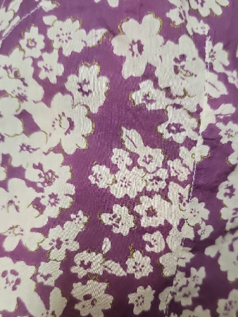 EUC Vintage Charlotte Russe Purple Floral Lace-Trim Button Front 100% Cotton - Picture 13 of 13